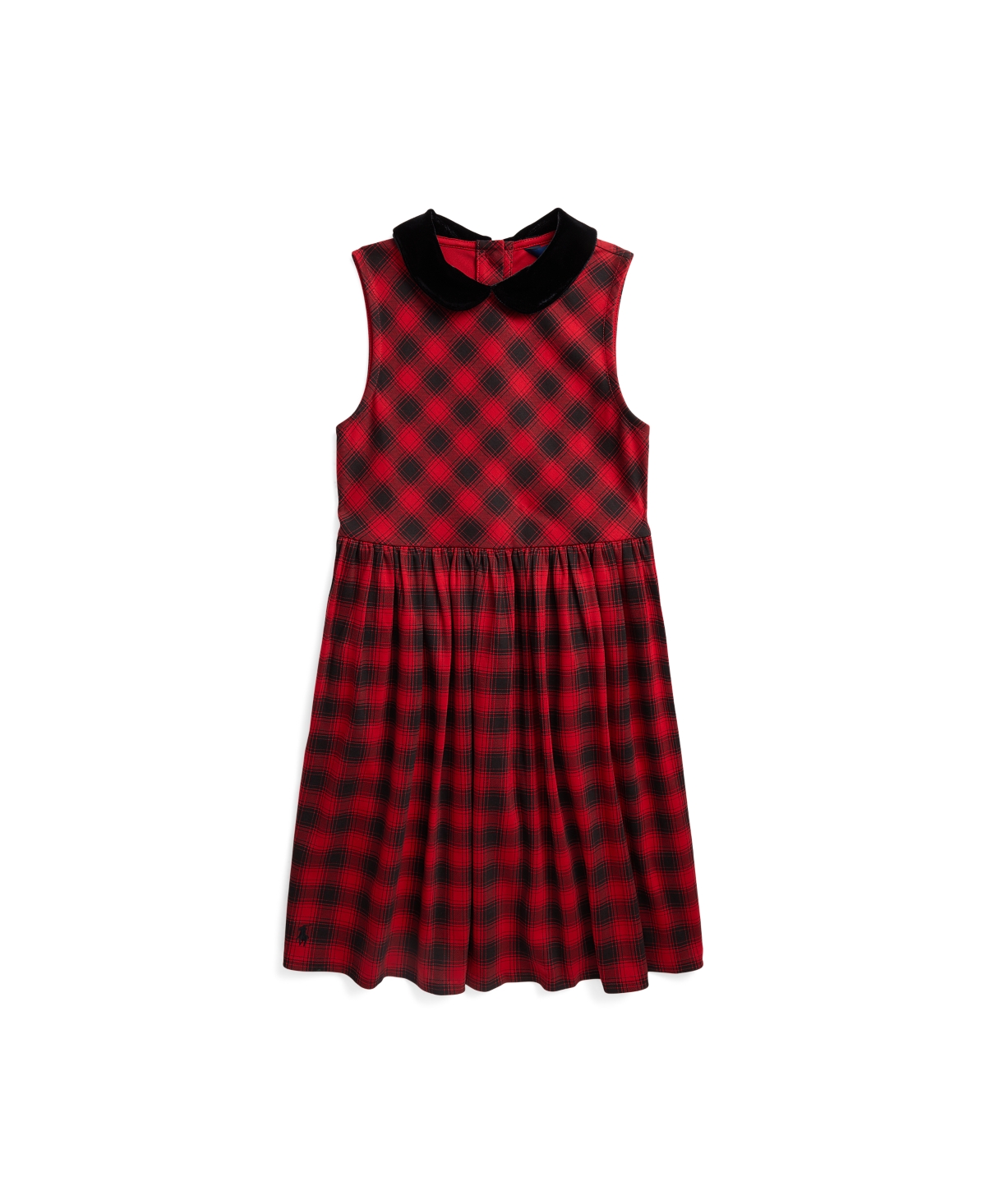 Polo Ralph Lauren Kids' Big Girls Buffalo Check Stretch Ponte Dress In Holiday Ombre