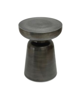 Arthur 19" Iron Round Antique-Like Zinc Accent Table