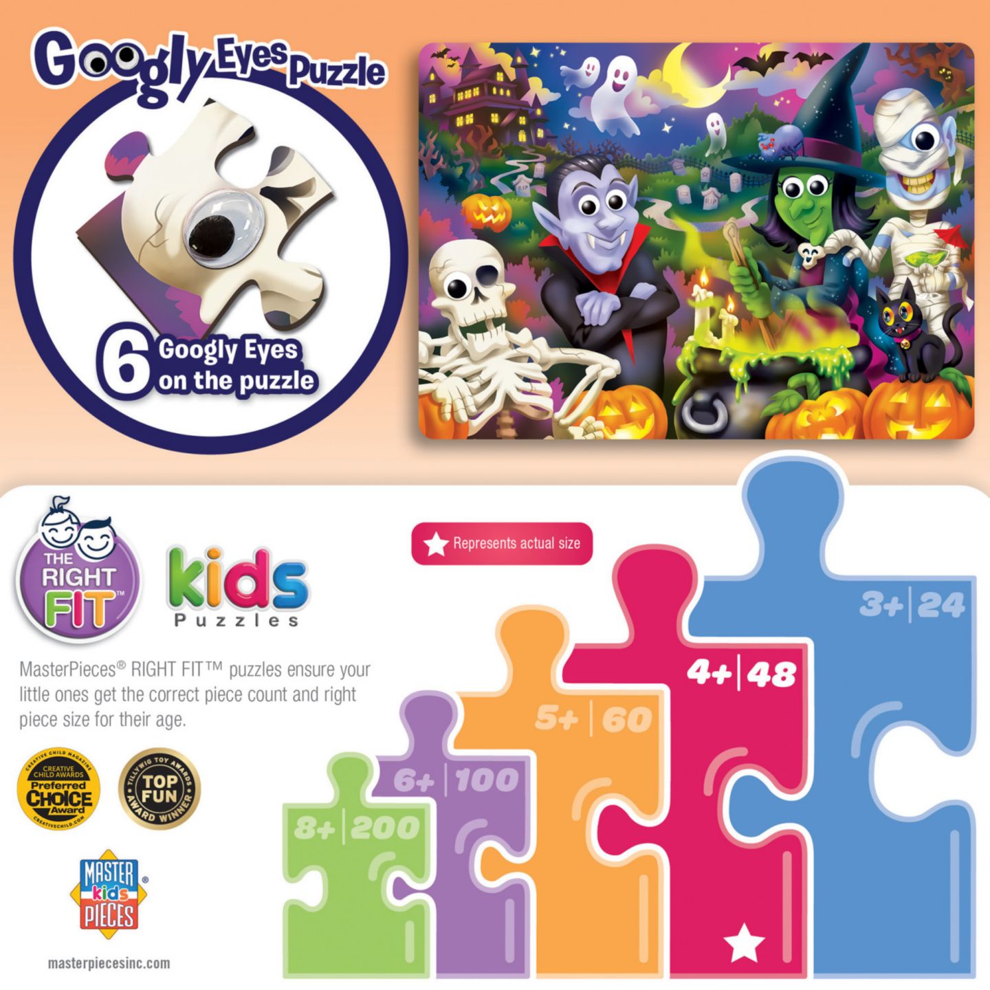 Детский пазл MasterPieces Puzzles Googly Eyes Freaky Friends 48 Piece Puzzle, Ages 4+, цвет: Разноцветный — фото 2