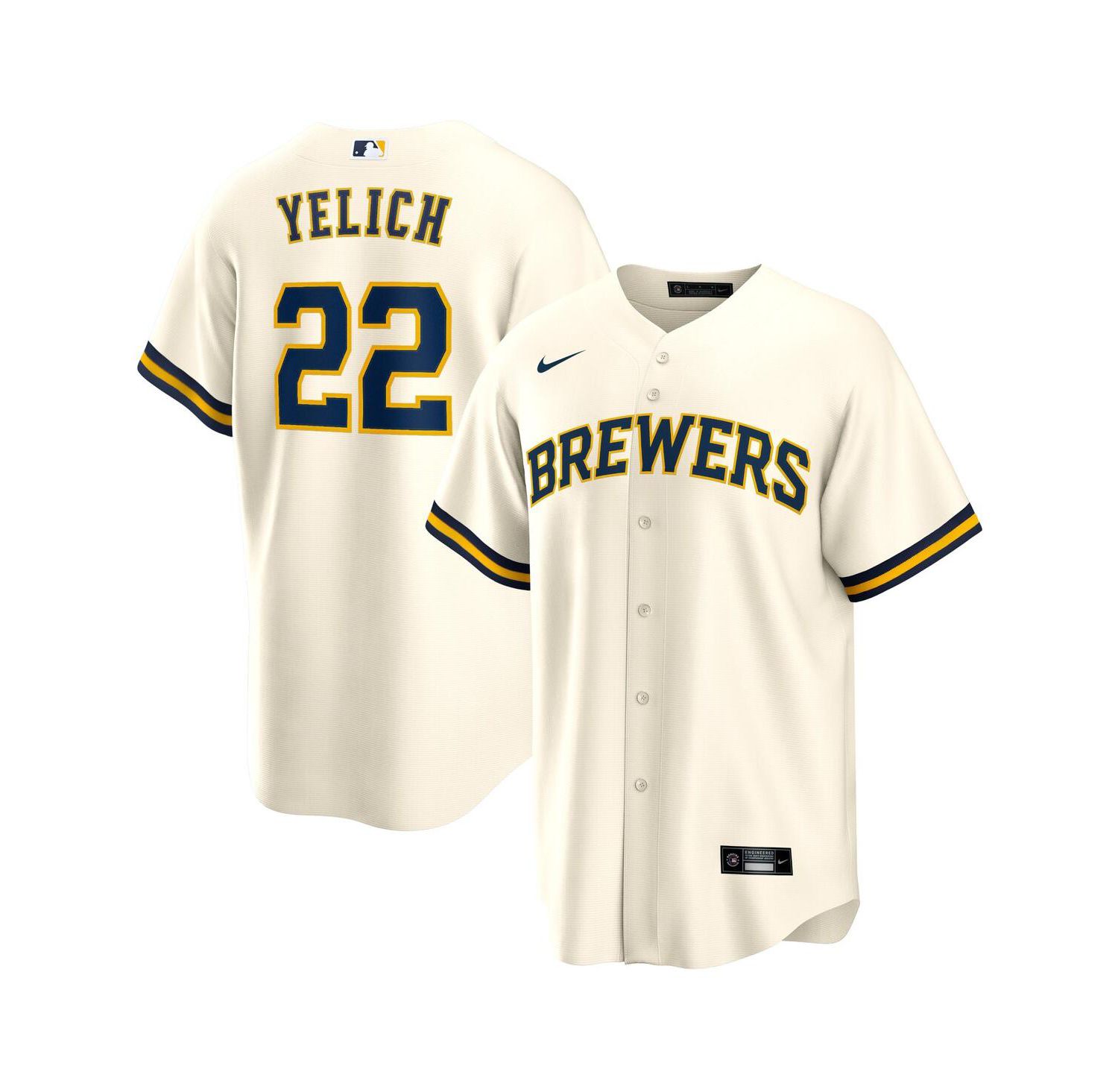 Men's Christian Yelich Milwaukee Brewers Official Player Replica Jersey