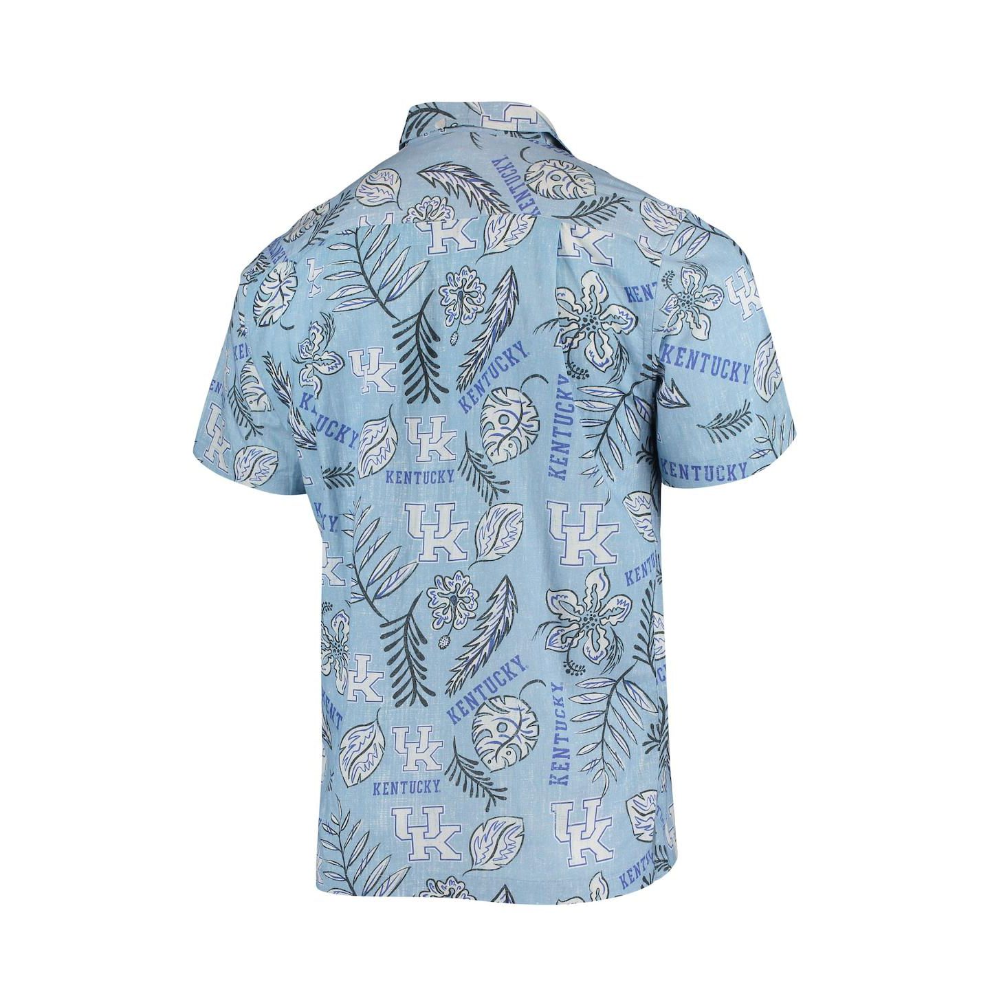 Мужская рубашка Wes & Willy Light Blue Kentucky Wildcats Vintage-Like Floral Button-Up — фото 4