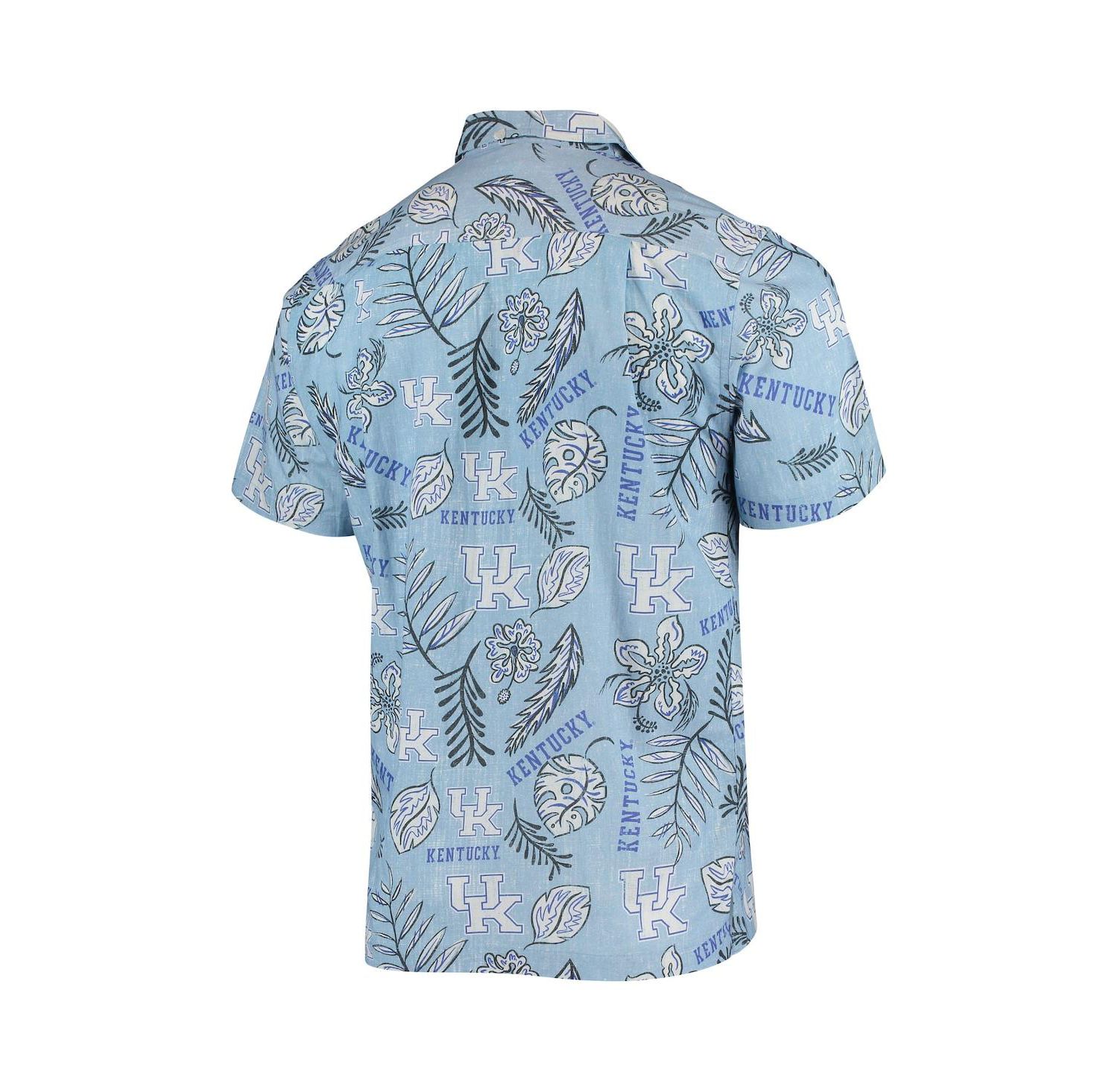 Men's Light Blue Kentucky Wildcats Vintage-Like Floral Button-Up Shirt