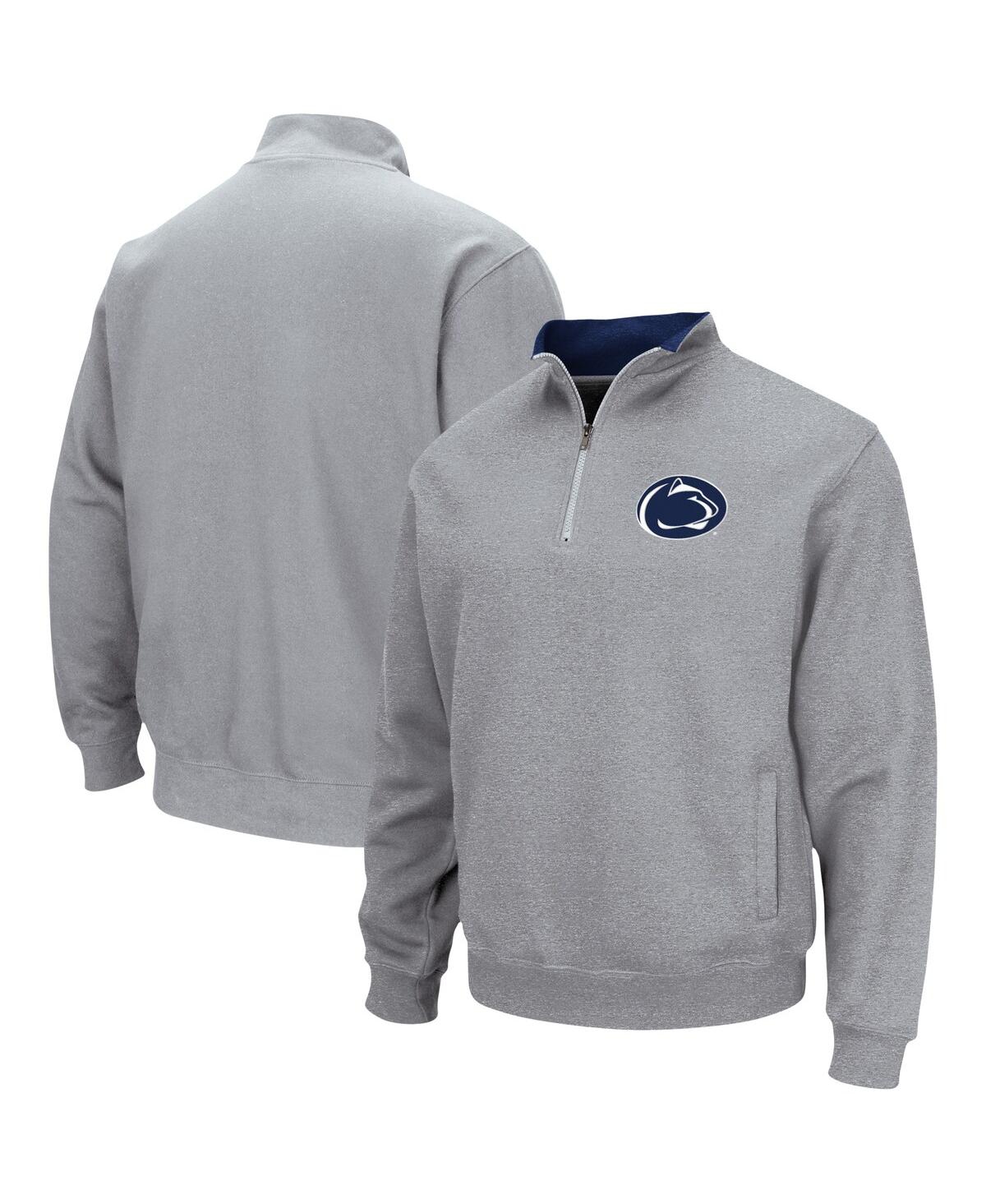 Colosseum Men's Heather Gray Penn State Nittany Lions Tortugas Team Logo Quarter-zip Jacket In Heathered Gray