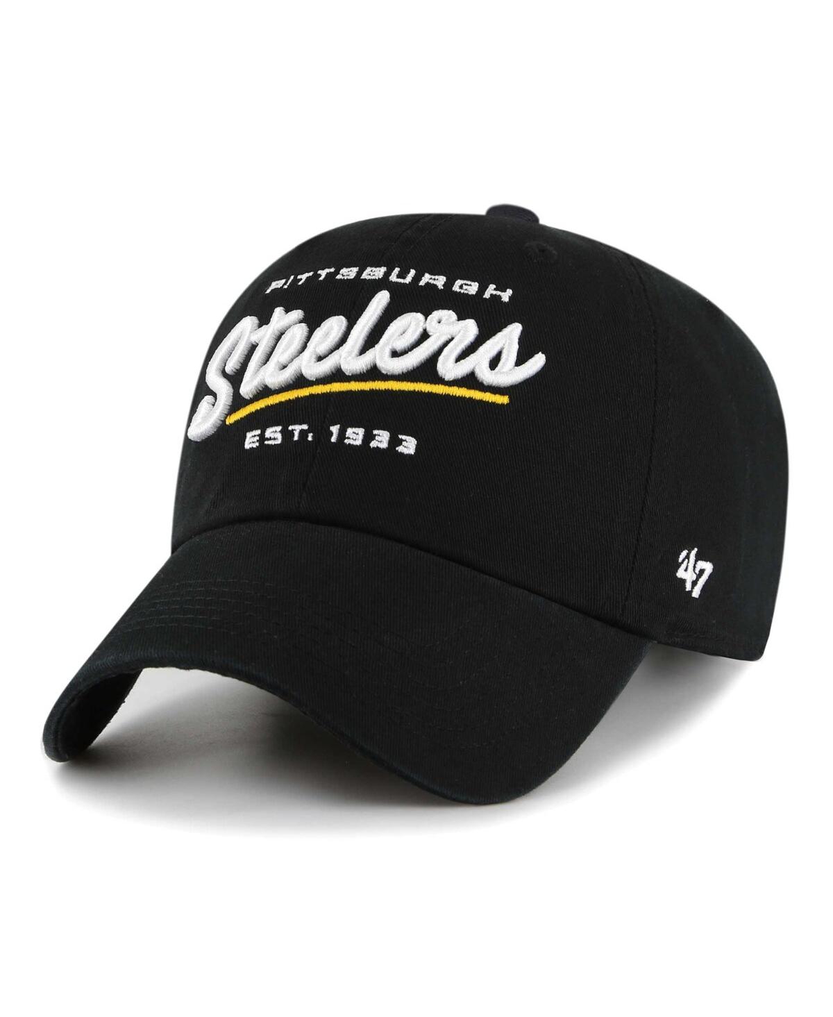 47 Brand Women's ' Black Pittsburgh Steelers Sidney Clean Up Adjustable Hat