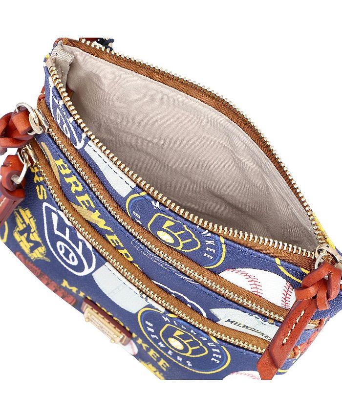 Dooney & Bourke Women's Milwaukee Brewers Game Day Triple Zip Crossbody ...