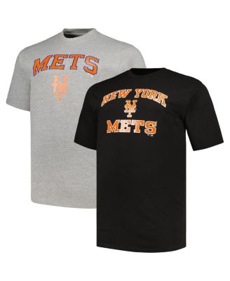 Men's Profile Black/Heather Gray New York Mets Big & Tall T-Shirt Combo Pack