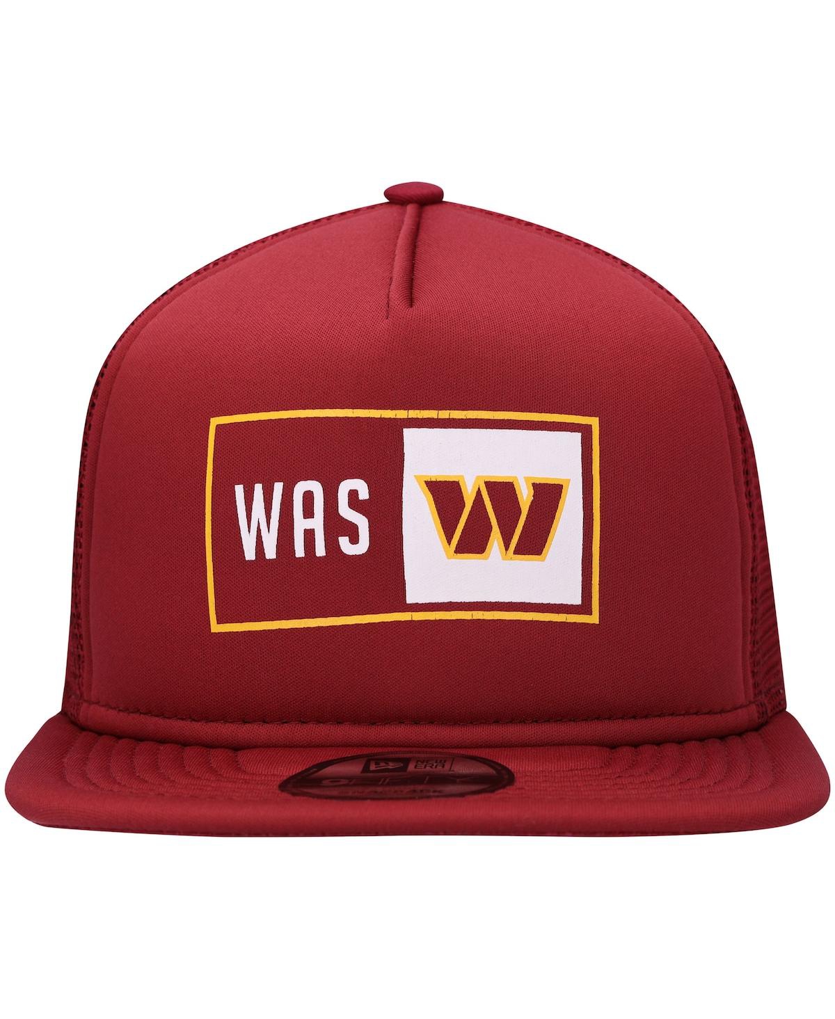 Shop New Era Men's  Burgundy Washington Commanders Balanced 9fifty Trucker Snapback Hat