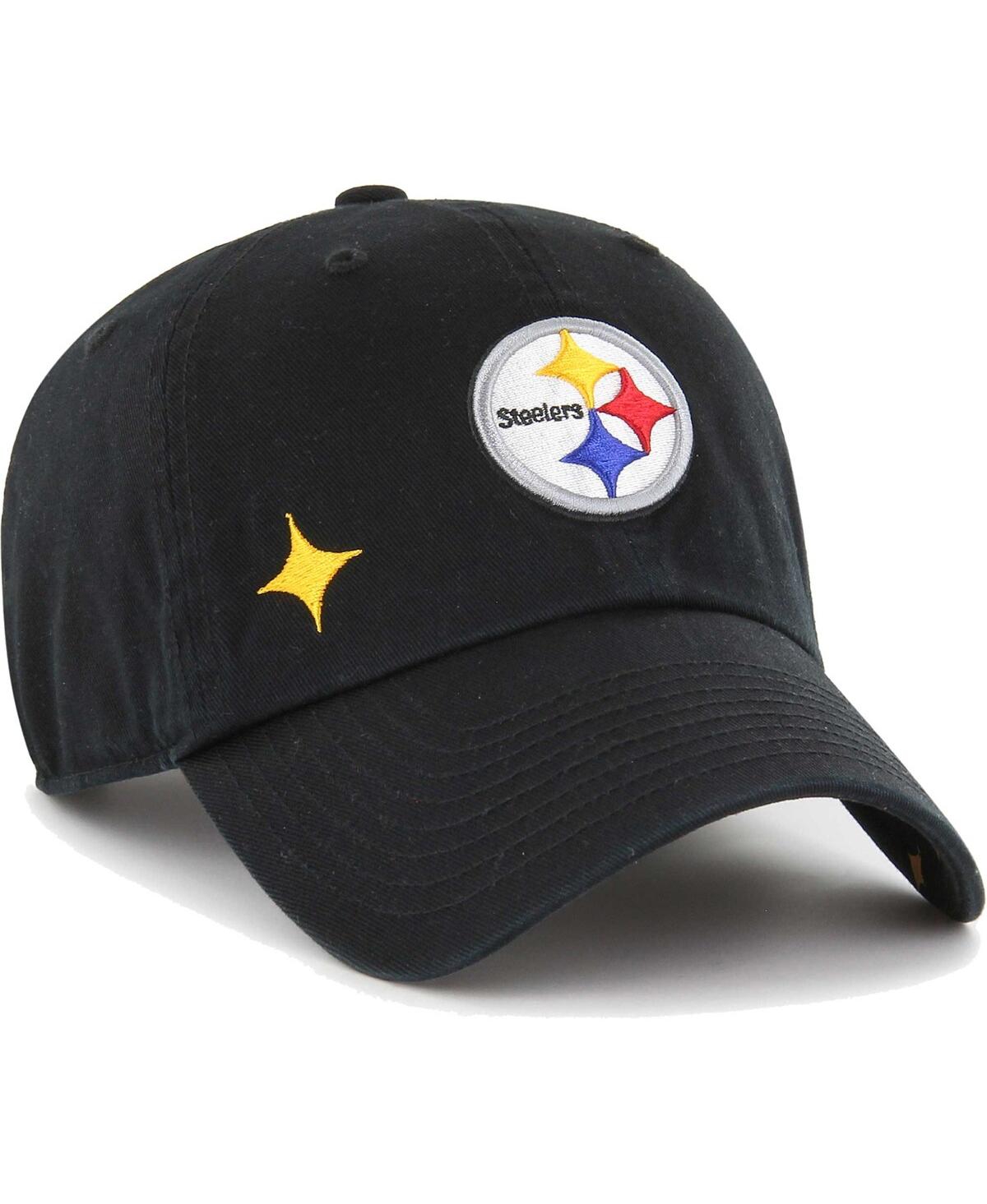 47 Brand Women's Black Pittsburgh Steelers Confetti Icon Clean Up Adjustable Hat In Black