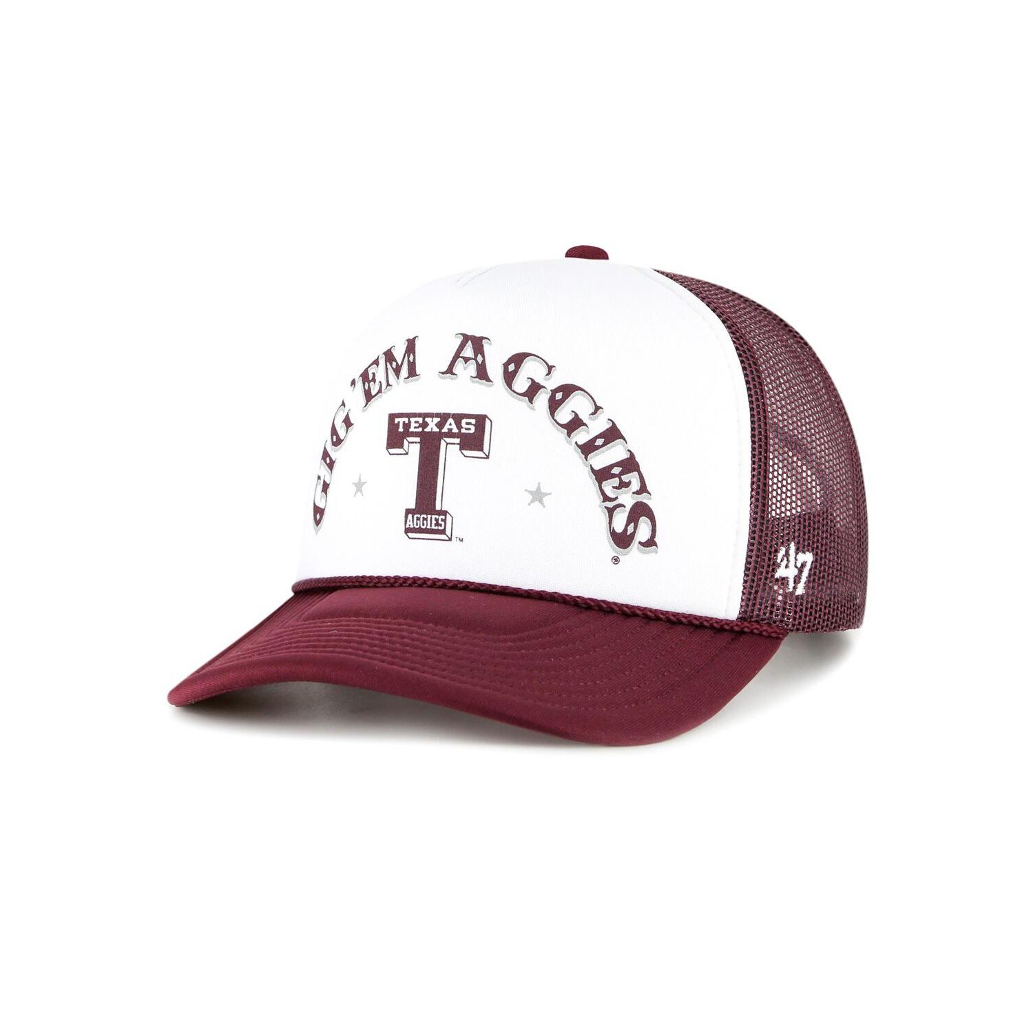 Men's White, Maroon Texas A&M Aggies Article Foam Front Trucker Hat