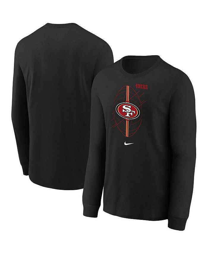 Nike Big Boys Black San Francisco 49ers Icon Cotton Long Sleeve T