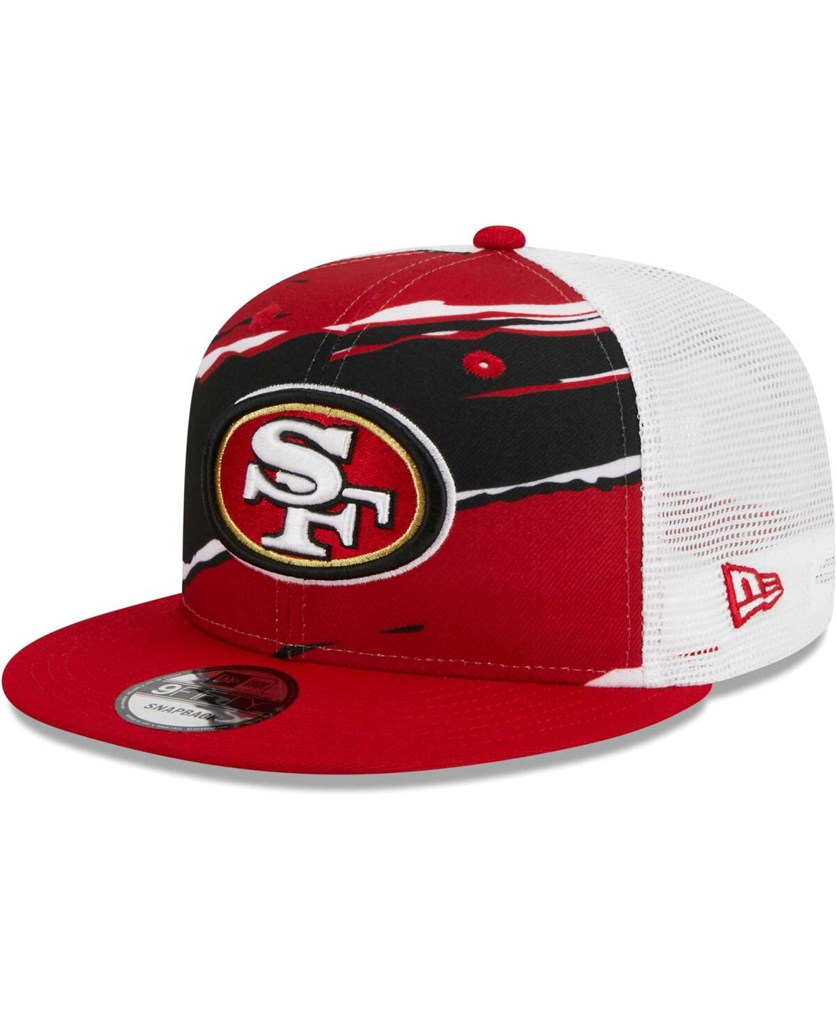 Men's New EraSan Francisco 49ers Tear Trucker 9FIFTY Snapback Hat - Scarlet