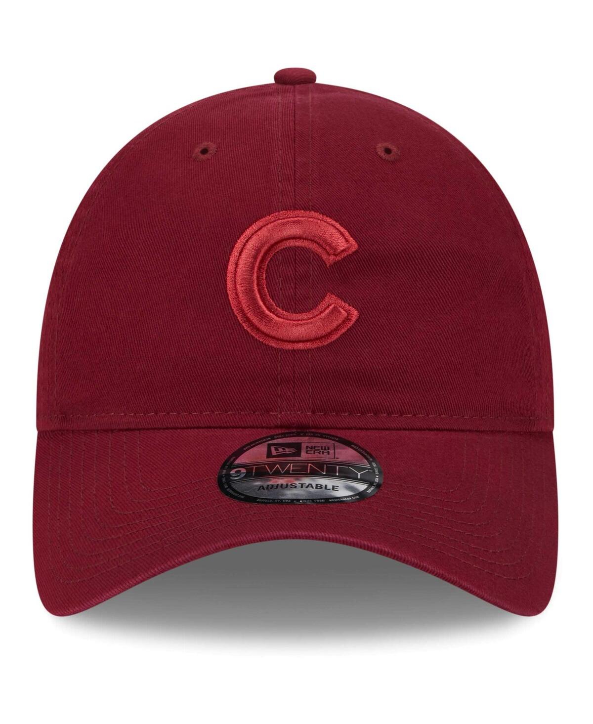 Shop New Era Men's  Cardinal Chicago Cubs Color Pack 9twenty Adjustable Hat