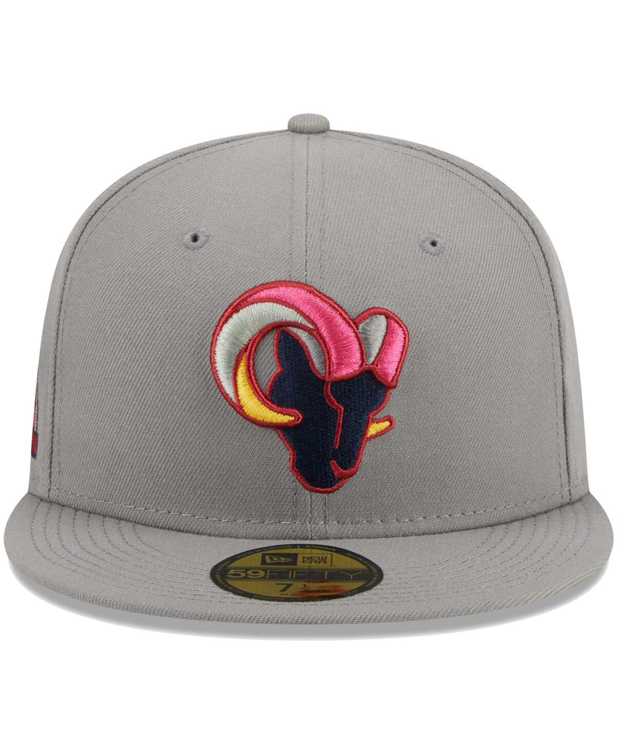 Shop New Era Men's  Gray Los Angeles Rams Color Pack 59fifty Fitted Hat