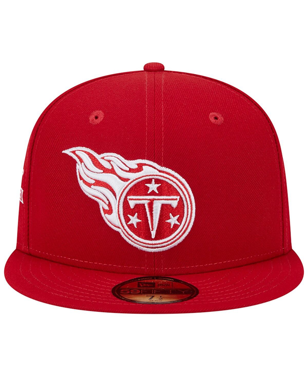 Men's New EraTennessee Titans 15 Years Main Patch 59FIFTY Fitted Hat - Scarlet