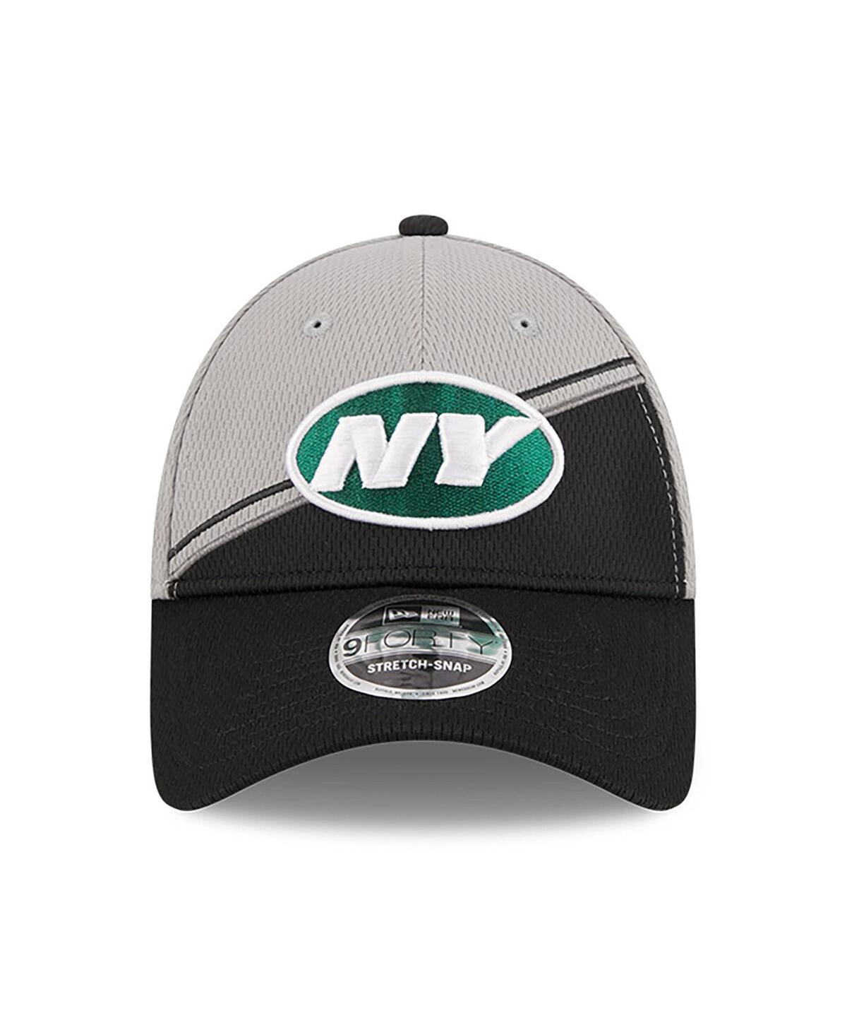 NEW ERA MEN'S NEW ERA GRAY, BLACK NEW YORK JETS 2023 SIDELINE 9FORTY ADJUSTABLE HAT