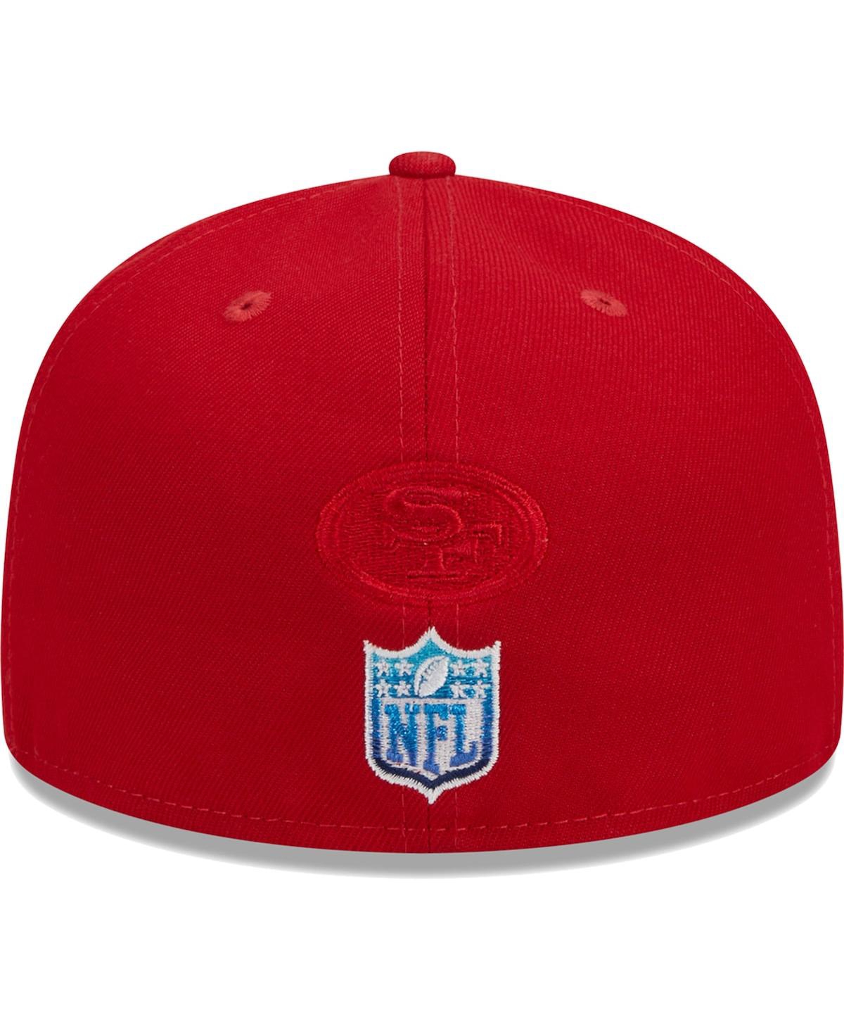 Shop New Era Men's  Scarlet San Francisco 49ers Gradient 59fifty Fitted Hat