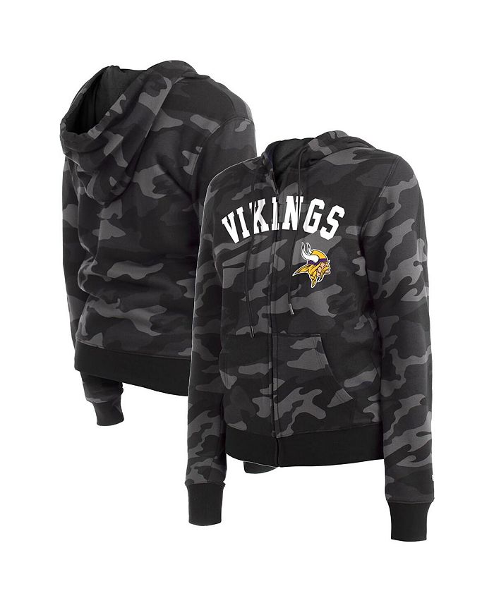 New Era Women's Black Minnesota Vikings Camo Full-Zip Hoodie - Macy's