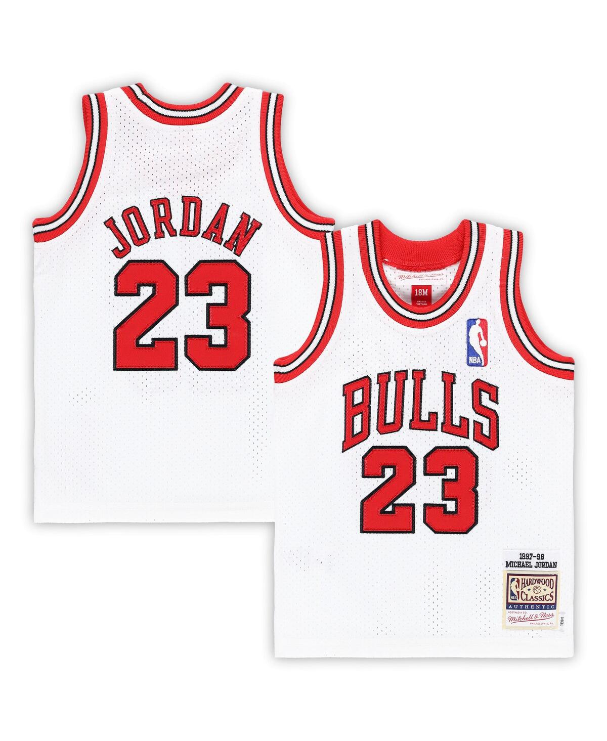 Infant Boys and Girls Mitchell & Ness Michael JordanChicago Bulls 1997/98 Hardwood Classics Authentic Jersey - White
