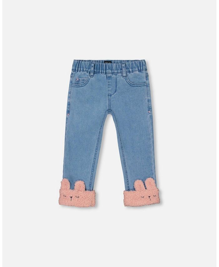 Deux par Deux Baby Girl Denim Pants With Sherpa Hem Infant Macy's