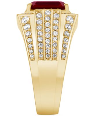 Men's Lab Created Ruby (4-1/6 ct. t.w.) & Lab-Created Diamond (1 ct. t.w.) Ring in 10k Gold