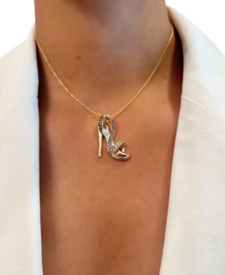 Ombr&eacute;&reg; Chocolate Ombr&eacute; Diamond & Nude Diamond High Heel Sandal Pendant Necklace (3/4 ct. t.w.) in 14k Gold, 18" + 2" extender