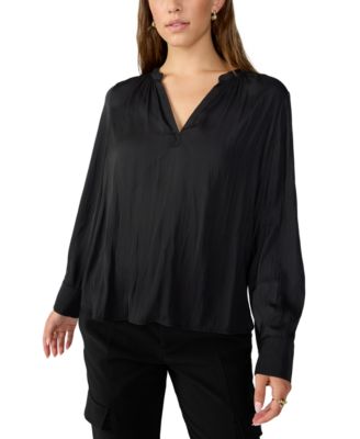 Sanctuary - Women's Solid Lizzie Sateen V-Neck Tunic Top