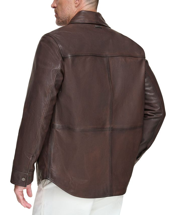 Marc New York Men's The Mogador Leather Overshirt - Macy's