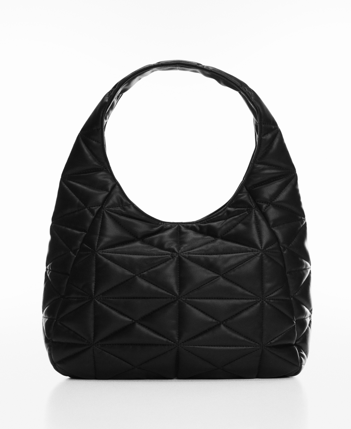 Mango Quilted Shoulder Bag Black In Black