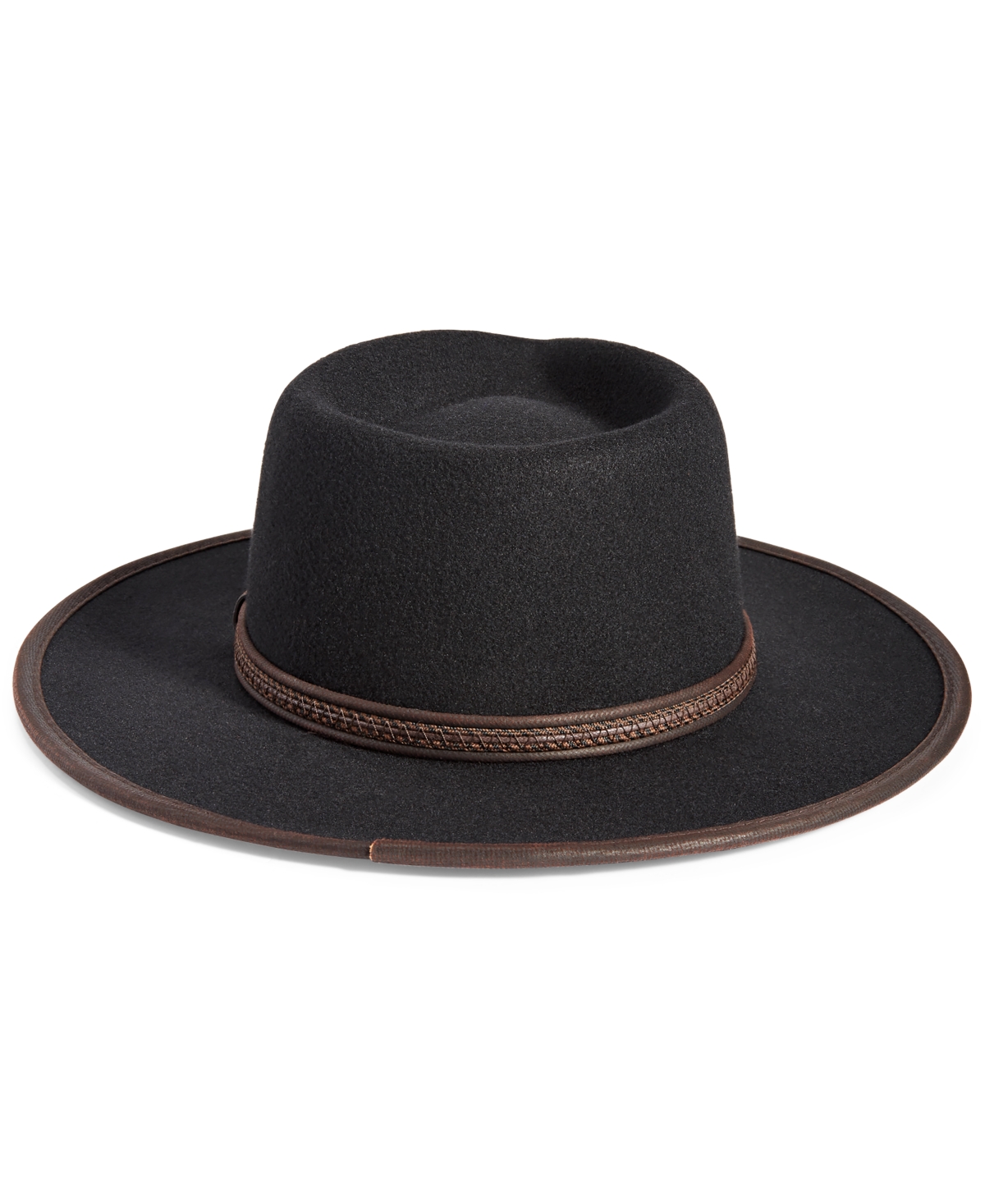 Shop Scala Men's Provato Knit Faux-wool Safari Hat With Faux-leather Band In Black