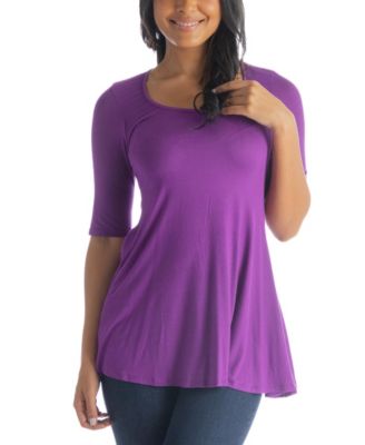 Women's Elbow Sleeve Swing Tunic Top