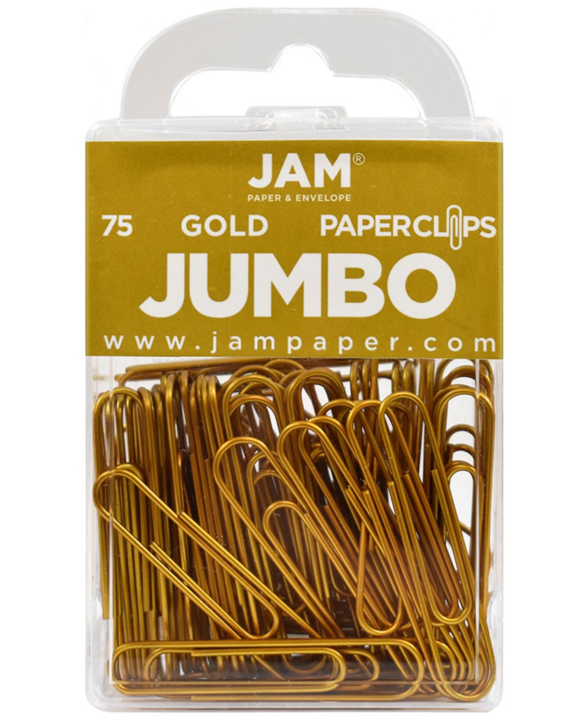 Jam Paper Colorful Jumbo Paper Clips In Gold