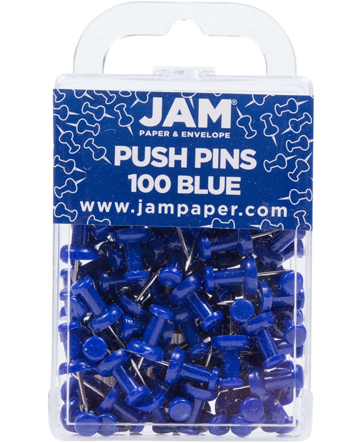 Jam Paper Colorful Push Pins In Blue