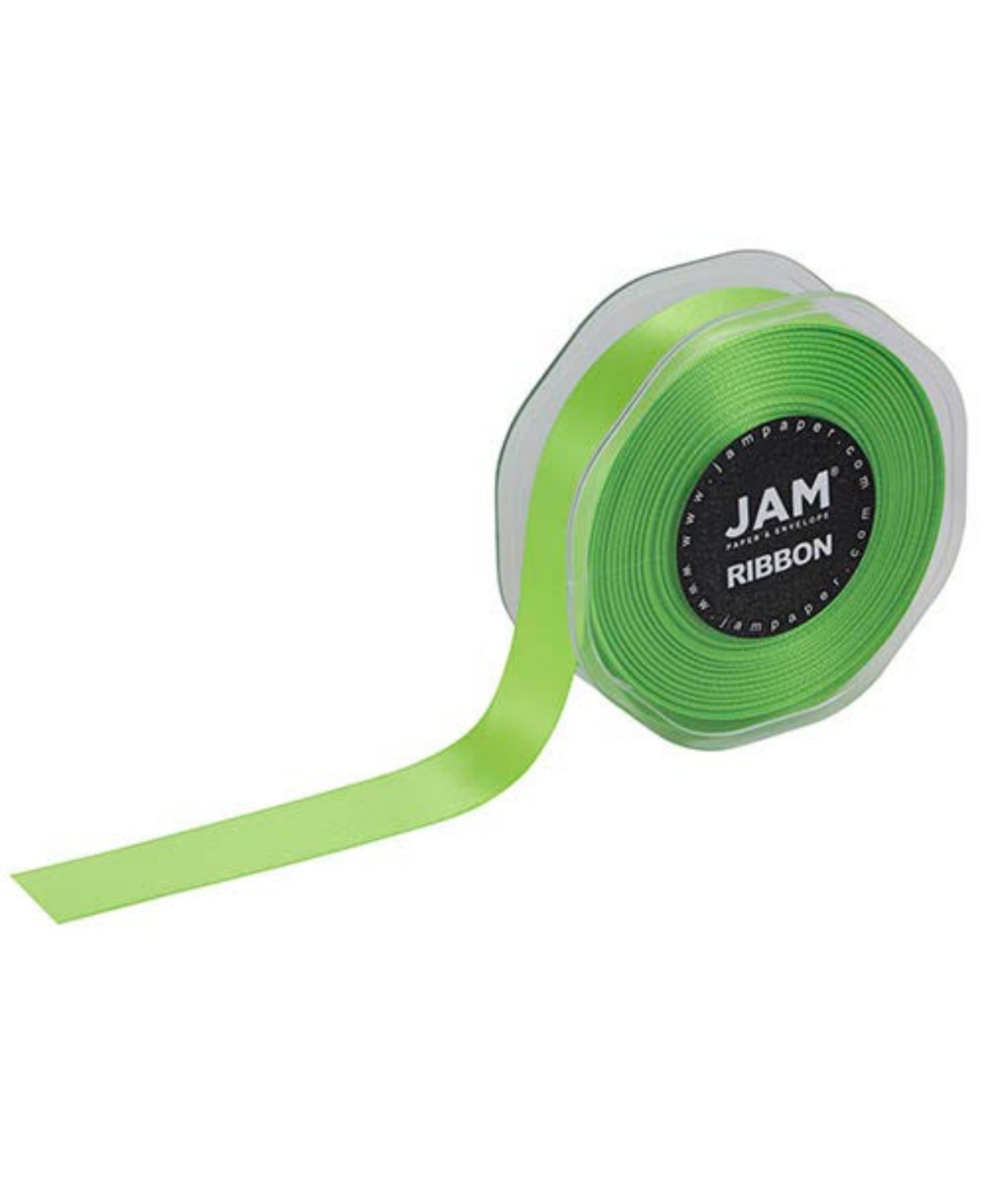 Jam Paper Double Faced Satin Ribbon In Lime Green