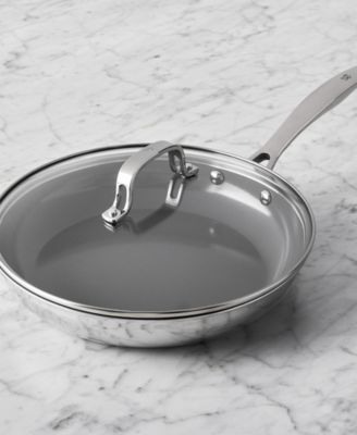 HENCKELS Clad H3 Ceramic Nonstick 10" Stainless Steel Ceramic Nonstick Fry Pan with Lid