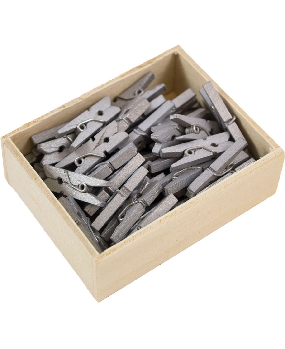 Jam Paper Wood Clip Clothespins In Silver