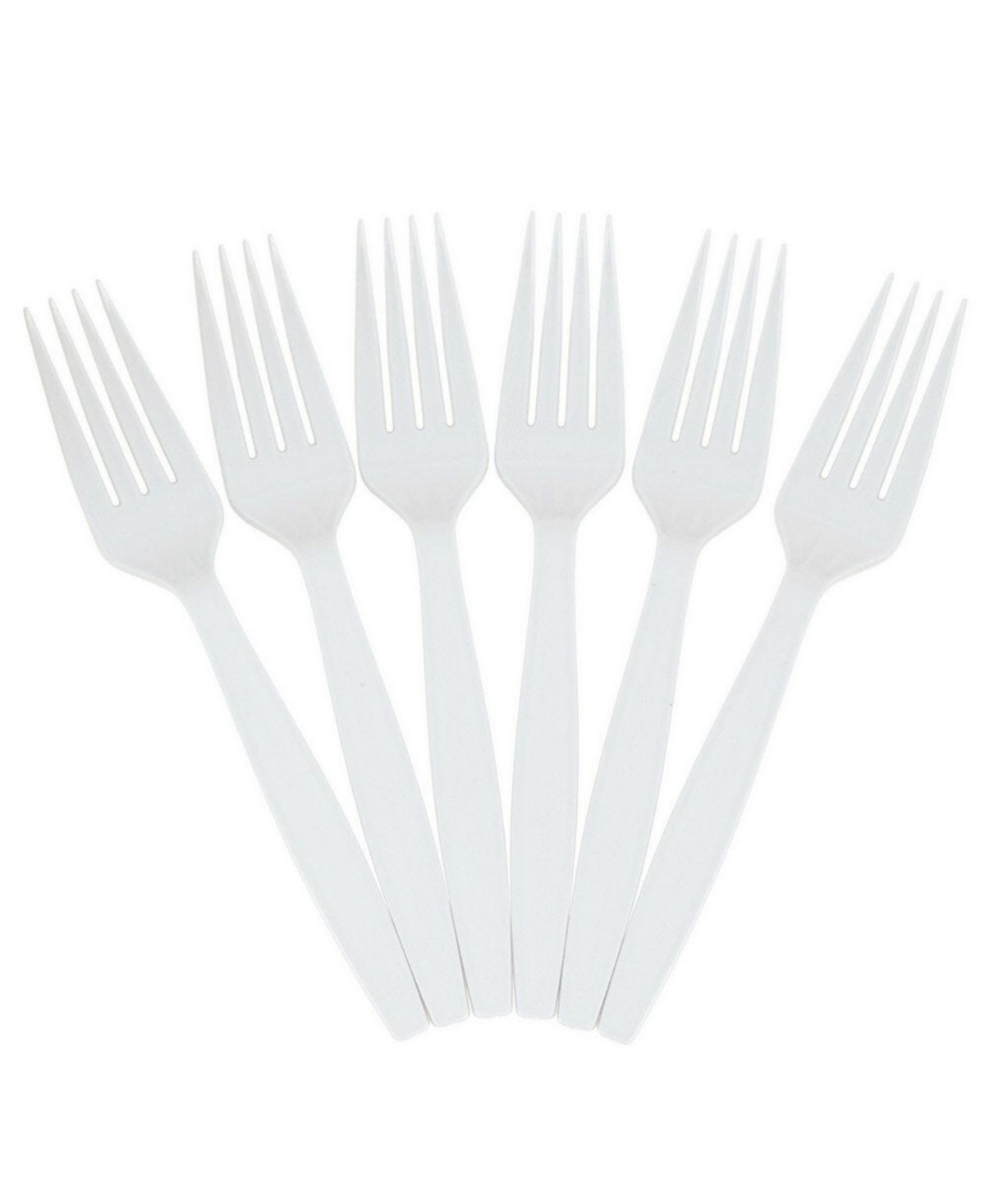 Big Party Pack of Premium Plastic Forks - 100 Disposable Forks Per Box - White