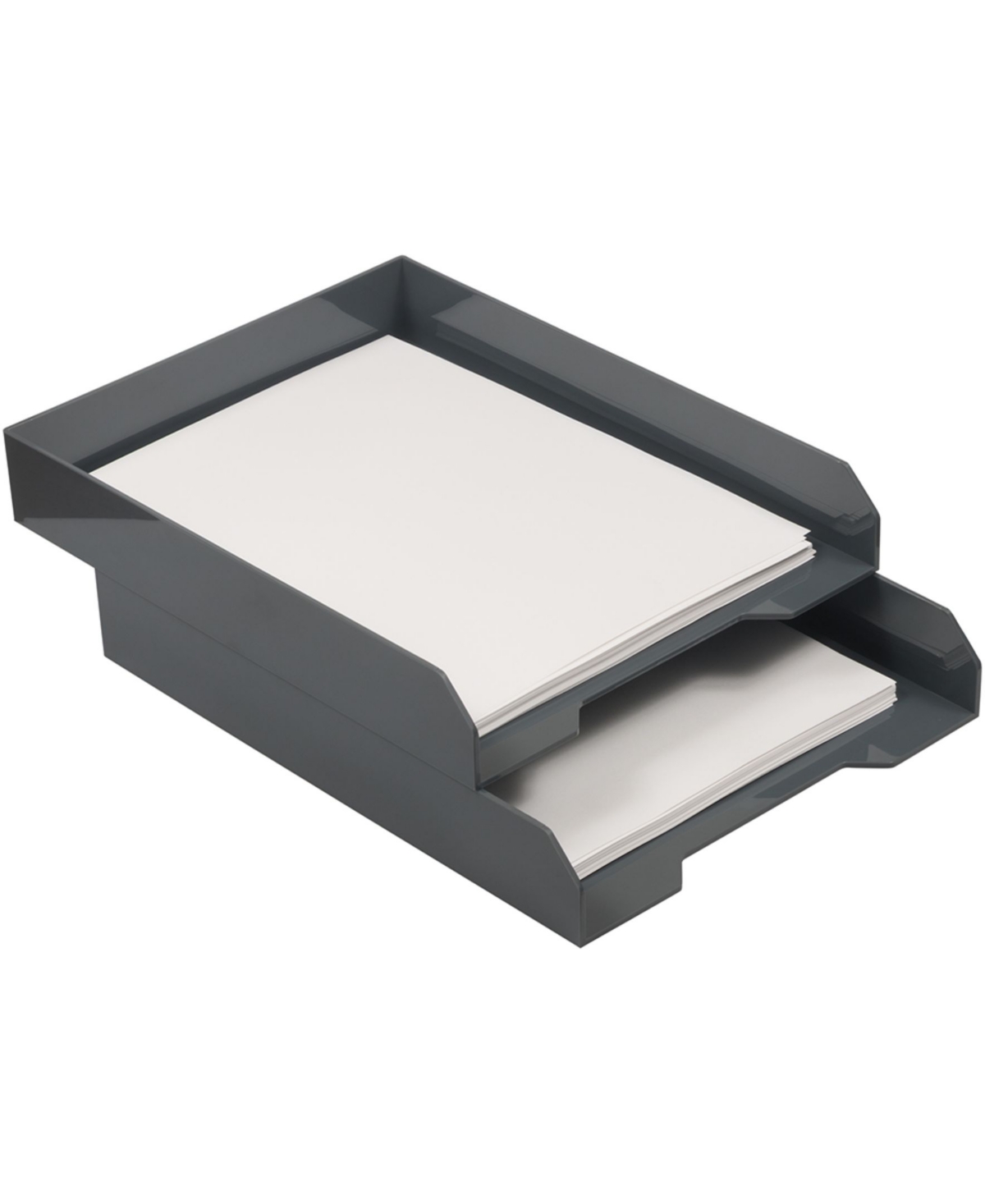 Shop Jam Paper Stackable Paper Trays In Gray