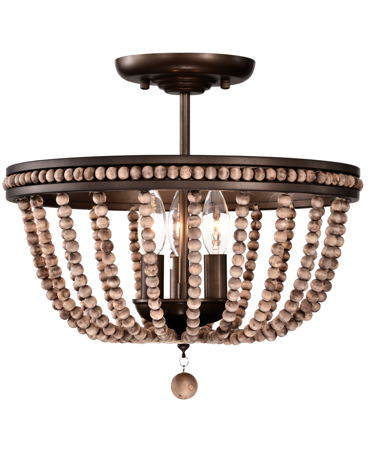 Home Accessories Ovid 16" Indoor Finish Semi-flush Mount Light With Light Kit In Matte Brown