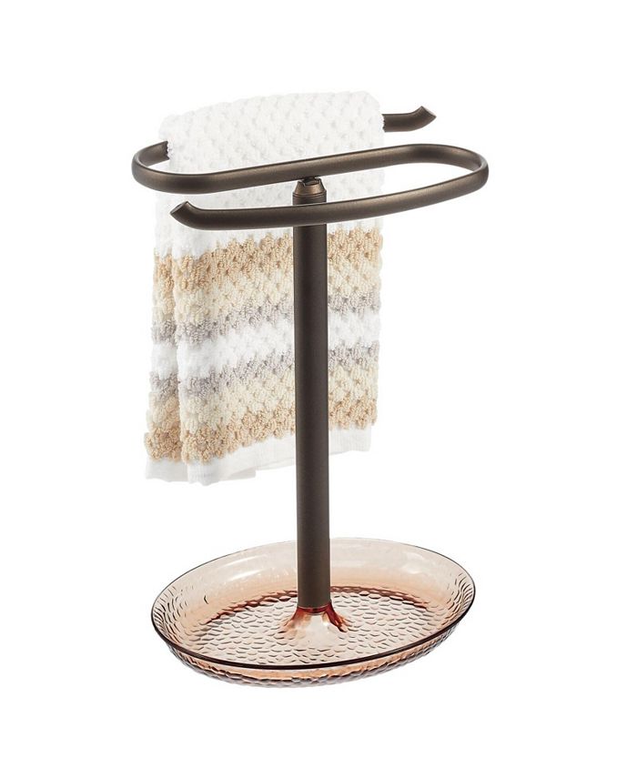 mDesign Steel Fingertip Towel Rack Stand with Tray Macy's