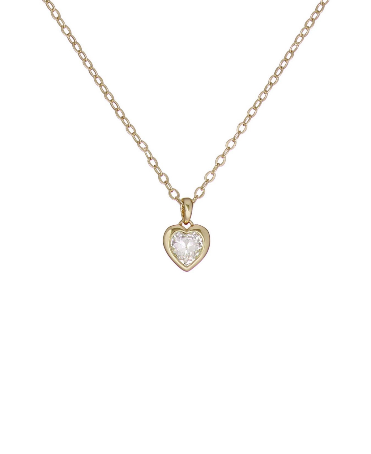 Hannela: Crystal Heart Pendant Necklace For Women - Gold