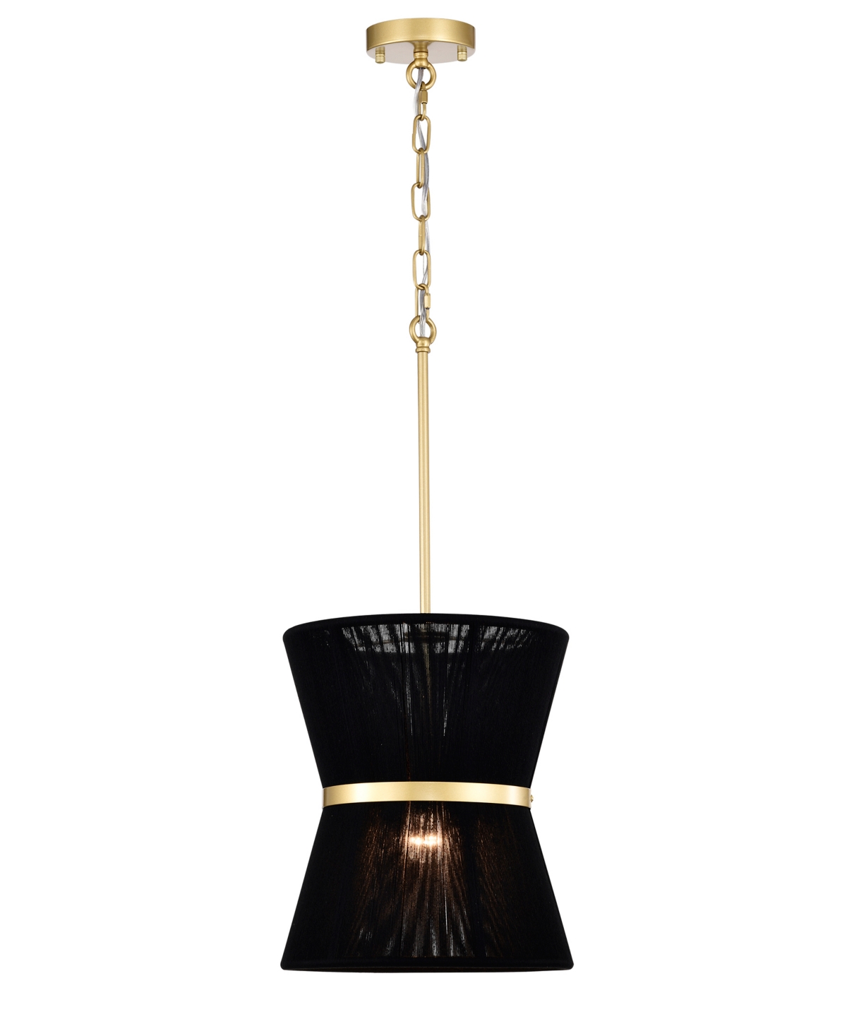 Home Accessories Agatha 12" 1-light Indoor Finish Pendant Light With Light Kit In Brass And Black Thread