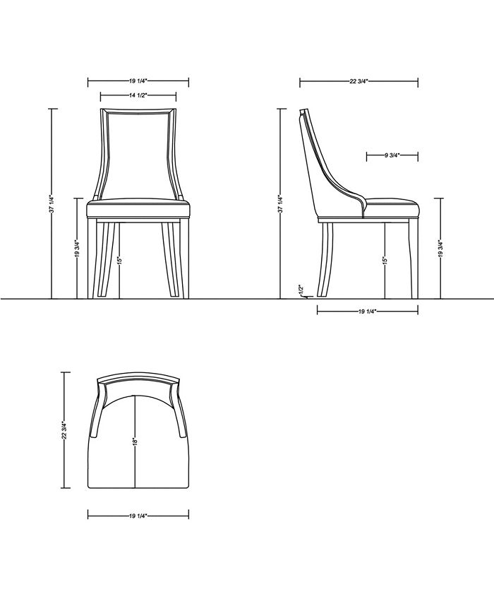 Manhattan Comfort Grand 4Piece Beech Wood Upholstered Dining Chair Set