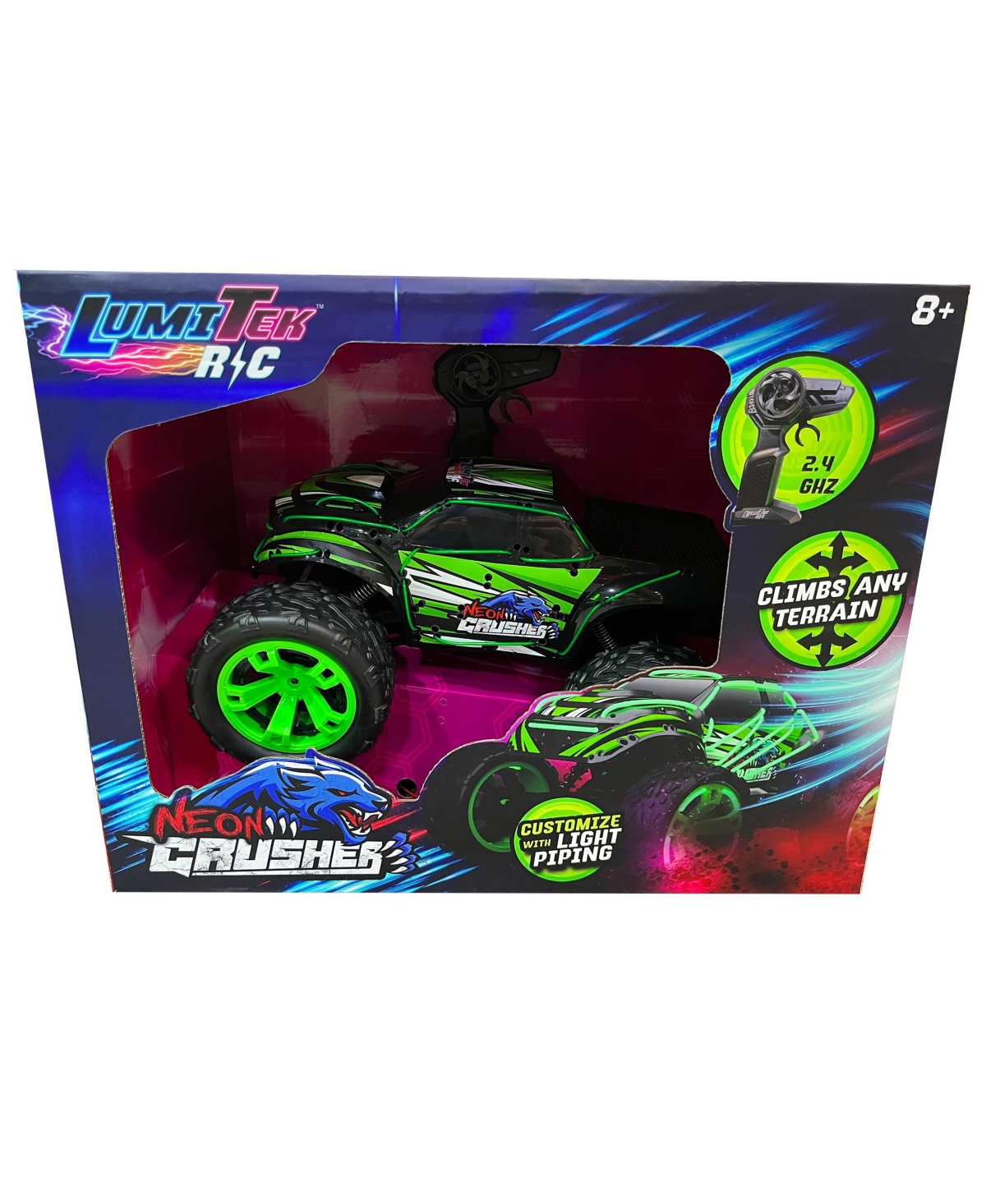 Lumitek Kids' Remote Control Neon Crusher Monster Truck 1 In Multi
