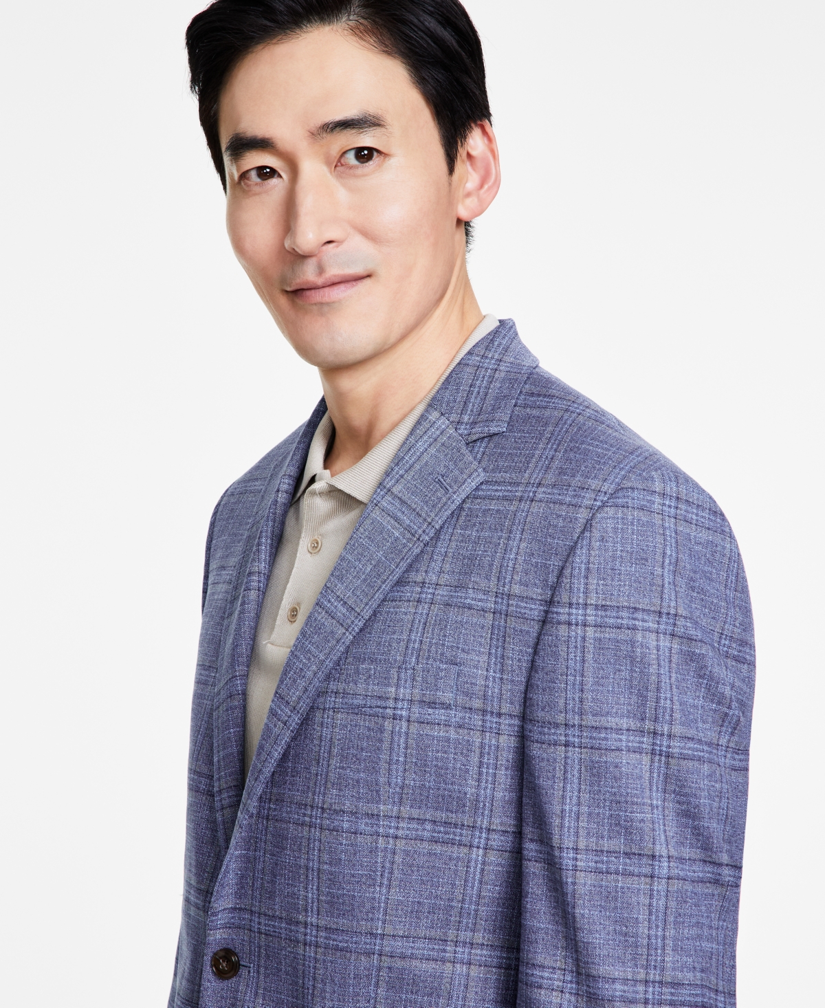 Michael Kors Men's Classic-Fit Plaid Sport Coat -brown