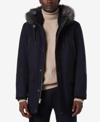 Men's Dawson Hooded Parka with Faux-Leather & Faux-Fur Trim
