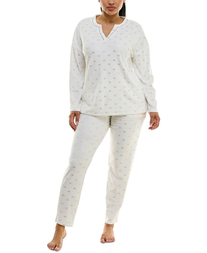 Roudelain Women's 2-Pc. Velour Henley Pajamas Set - Macy's
