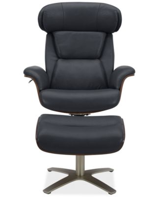 Janer Leather Swivel Chair & Ottoman Set, Created for Macy's
