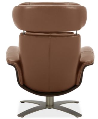 Janer Leather Swivel Chair & Ottoman Set, Created for Macy's
