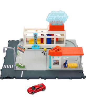 GMP/Car Wash フィギア 4体セット Matchbox Cars Playsets, Super Clean Carwash with 1 Matchbox Car