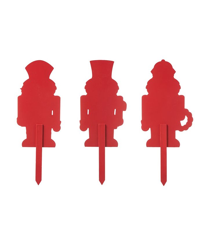 Glitzhome Wooden Nutcracker Yard Stake, Set of 3 Macy's